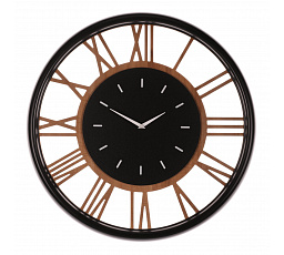 Hodiny nástěnné - pr. 60 cm, MDF a kov, římské číslice