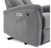 Polohovací křeslo, elektrické zabudované ovládání, šedá, látka, TV-929 GREY2