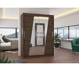 Posuvná skříň se zrcadlem BOLTON 150 Choco+Choco
