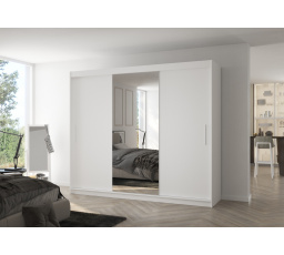 Posuvná skříň se zrcadlem DENIS 250 Bílá+Bílá