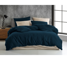 Francouzské mušelínové povlečení tmavě modré