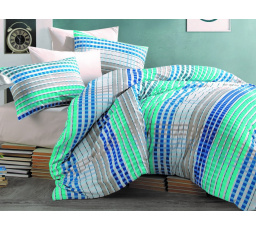 Povlečení bavlna 140x200, 70x90cm Tema blue nitěný knoflík