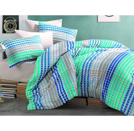 Povlečení bavlna 140x200, 70x90cm Tema blue nitěný knoflík