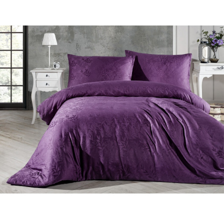 Saténový povlak na polštář Listy fialové 30x40