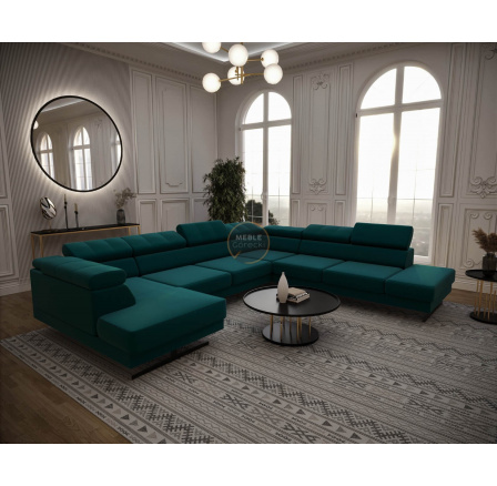 Rohová sedací souprava EMPORIO MAX II 300X350X180 - pravá, tyrkysová