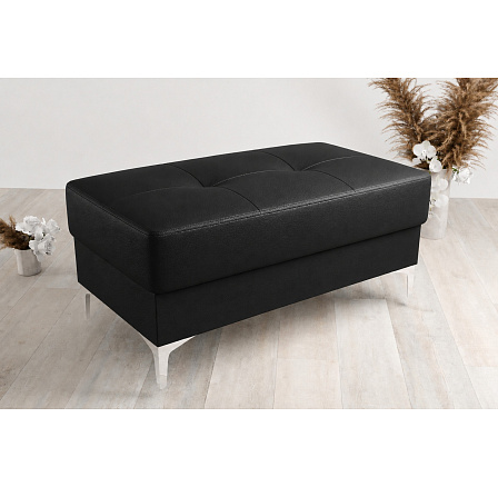 Puf ORION 100x55 cm přírodní kůže černá - rychlé odeslání Puf ORION 100x55 cm přírodní kůže černá - rychlé odeslání