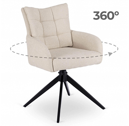 Otočná židle do obývacího pokoje JULY Krémová Otočná židle do obývacího pokoje JULY Krémová