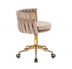 Křeslo kolečkové Glaomur II Béžová/Zlatá