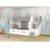 Patrová postel MARTINEK, Bílá/Šedá