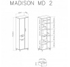 Šatní skříň MADISON - MD2, Dub piškotový/Bílý Lux