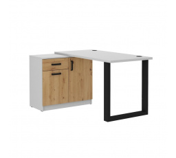 Psací stůl s komodou MATYLDA 130, Dub artisan/Světle šedá