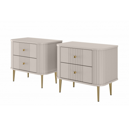 Sada nočních stolků Vesper, kašmír / zlaté nohy