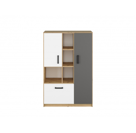 Regál FINI 05, Dub Artisan/Bílá/Antracit