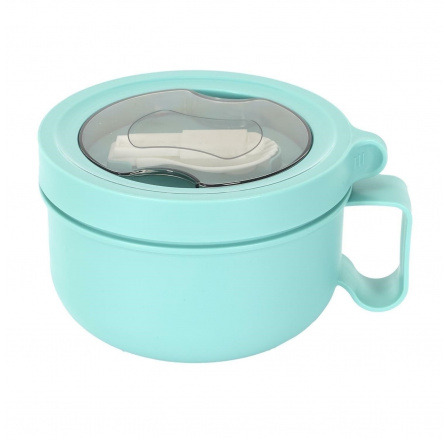 Kulatý obědový box modrý s vidličkou Kulatý obědový box modrý s vidličkou