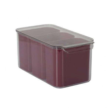 Trojitá nádoba na skladování v lednici bordová