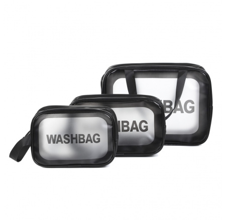 Sada kosmetických kufříků EMERETH černá 3ks 29.5x10.5x20cm/24.5x9.5x14.5 cm/20.5x7x13cm 882055