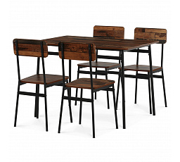 Jídelní set s 4 židlemi, 110x70x76cm, mdf, old wood, AUT-O2155 OLW2