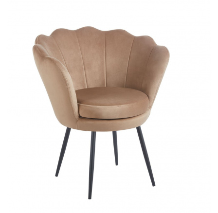 Křeslo velvet cappuccino /nohy černé/ FR1-FX