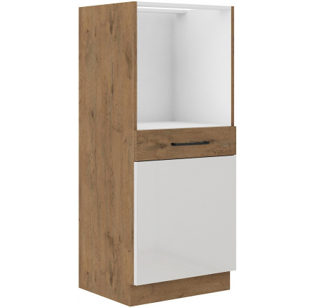 Kuchyňská skříň VEGAS - 60 DP-145 1F, Dub Lancelot / Bílý lesk Kuchyňská skříň VEGAS - 60 DP-145 1F, Dub Lancelot / Bílý lesk