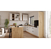 Dolní skříňka ARIA - 80 D 3S BB, Dub Artisan/Bílá Crystal AFM - (ANTI-Fingerprint)