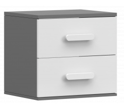 Noční stolek SMYK II - 22, Šedá/Bílá/Bílá