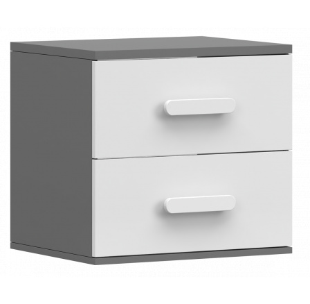 Noční stolek SMYK II - 22, Šedá/Bílá/Bílá
