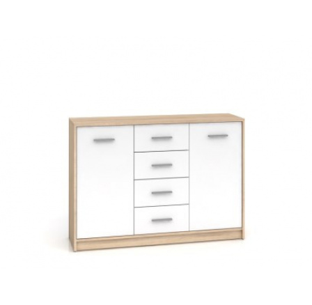 Komoda NEPO KOM2D4S dub sonoma/bílá