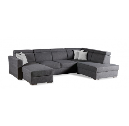 MARTI U- OTTBU+2BBZF+ROG+OTTMINIP sedací souprava ,látka TMAVĚ ŠEDÁ  Matana 05/polštářky Matana 01 sv. šedá (MORRISON OTT2aOTM-4balíky)kolekce "MP" (K250) NOVINKA