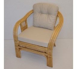 Ratanové křeslo Rio De Janeiro medové - polstr béžový