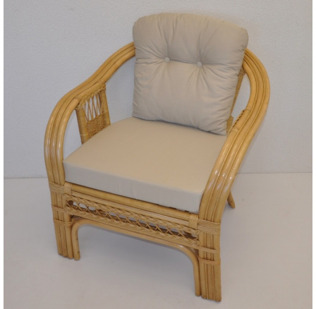 Ratanové křeslo Rio De Janeiro medové - polstr béžový