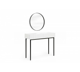 NICOLE TOALETKA 100 2SZ - bílý mat / černý rám + NICOLE ZRCADLO 60 - černé