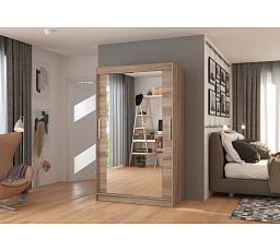 Posuvná skříň se zrcadlem TIBAGO 120 Truffle+Truffle