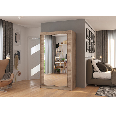 Posuvná skříň se zrcadlem TIBAGO 120 Truffle+Truffle