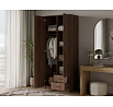 Šatní skříň Novaro 80, Ořech Warmia, Úchyty černé