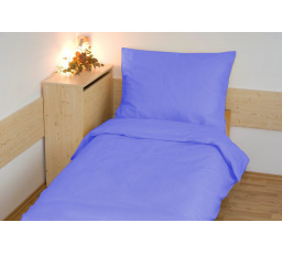 Povlečení bavlna UNI 140x200, 70x90cm Modrá nitěný knoflík