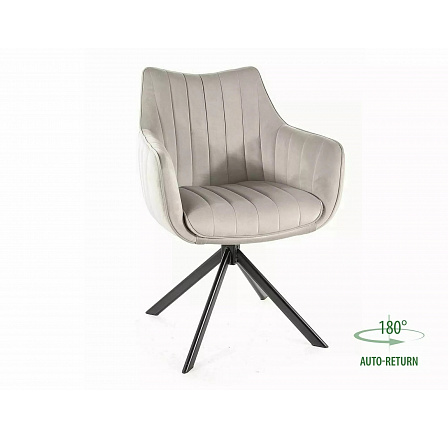 Jídelní otočná židle AZALIA VELVET, Šedý Bluvel 03/Černá