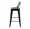 Barová židle Paris Back short 66cm černá insp. Tolix