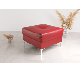 Taburet  ORION TOSCANIA 55x55  cm přírodní kůže - červená kůže