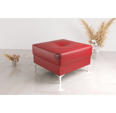 Taburet  ORION TOSCANIA 55x55  cm přírodní kůže - červená kůže