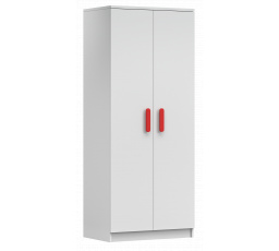 Šatní skříň 2D SMYK I - 06, Bílá Mat/Červená