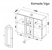 Komoda VIGO, černá / černá lesk
