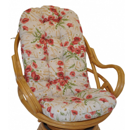 Polstr na křeslo Swivel látka motiv vlčí máky Polstr na křeslo Swivel látka motiv vlčí máky