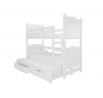 Třílůžková patrová postel s matracemi LETICIA White