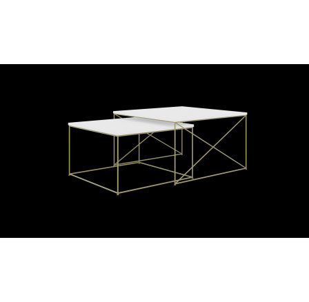 Stolek konferenční 2v1 Licco Zlatý+Bílý