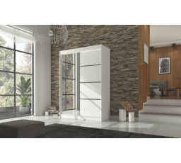 Posuvná skříň se zrcadlem GILTON 150 Bílá+Bílá