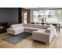 Rohová sedací souprava ve tvaru U LOUIS, Gojo 101 levá