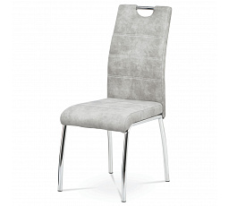 Jídelní židle, stříbrná, látka vintage, HC-486 SIL3