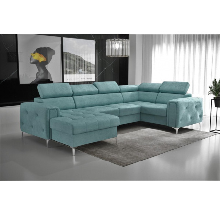 Rohová sedací souprava ORION MAX III s funkcí spaní 165x320x185 cm - modrá, pravá