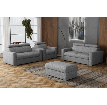 Sedací souprava Petrit 3+2+1+taburet Aragon šedá