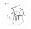 Jídelní židle K544, Černá/Ořech